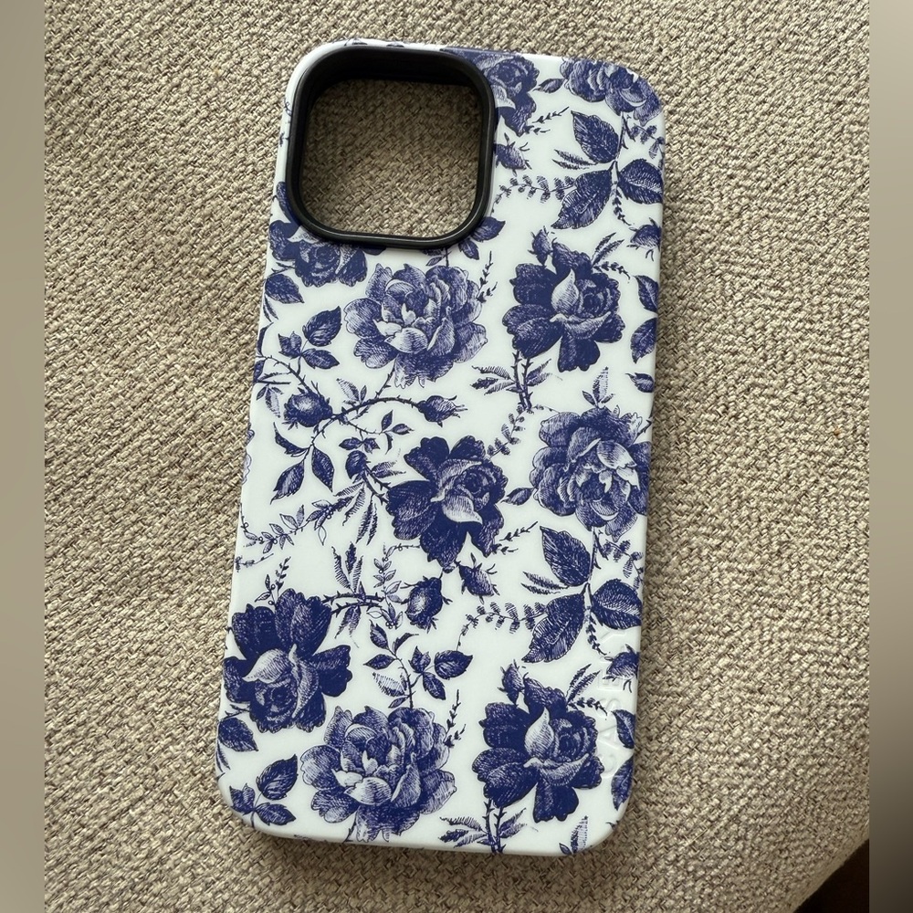 CASELY Blue & White Rose Floral Phone iPhone 13 PRO MAX Case - Picture 4 of 5